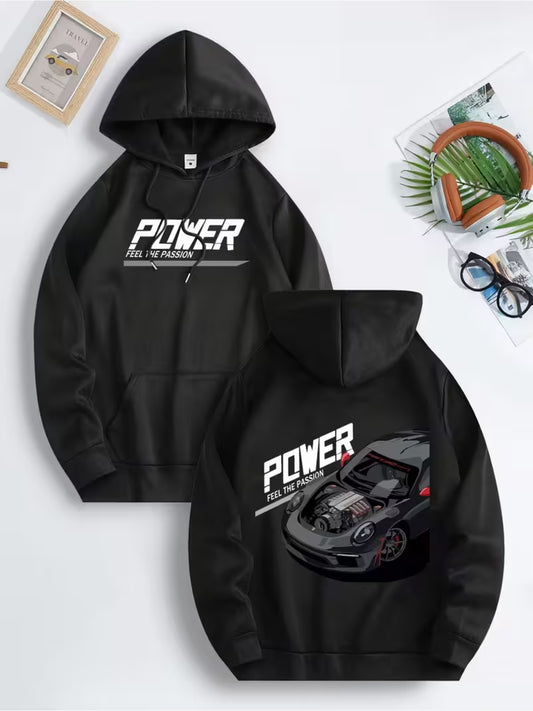 (POWER) LABELED CAR HOODIE