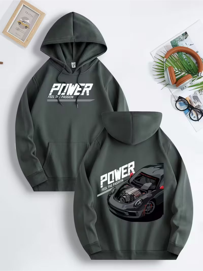 (POWER) LABELED CAR HOODIE